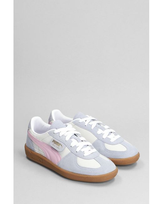 PUMA White Palermo Og Sneakers In Grey Suede And Fabric