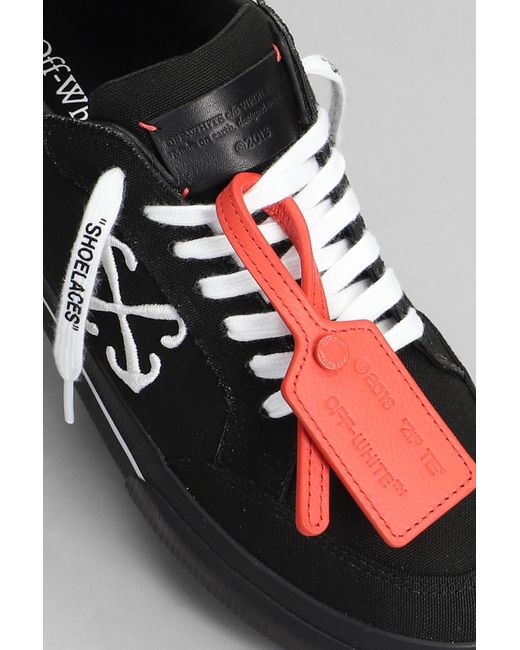 Off-White c/o Virgil Abloh Gray New Low Vulcanized Sneakers In Black Cotton for men