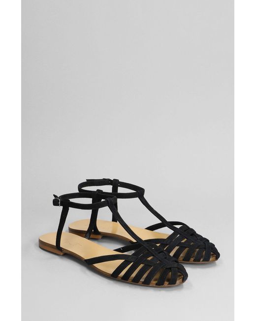 Anna F. Flats In Black Suede