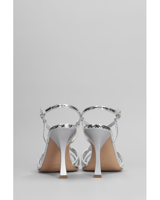 Sandali Terry in Pelle Argento di Sergio Levantesi in White