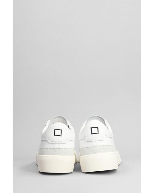 Sneakers Sonica in Pelle Bianca di Date in White da Uomo