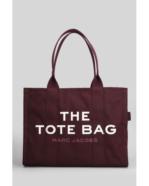 Marc Jacobs Red The Large Tote Tote In Bordeaux Cotton