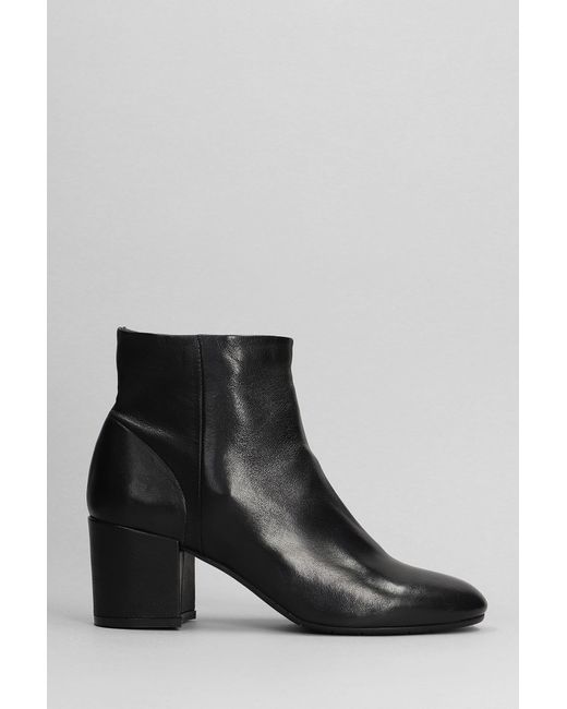 Julie Dee High Heels Ankle Boots In Black Leather