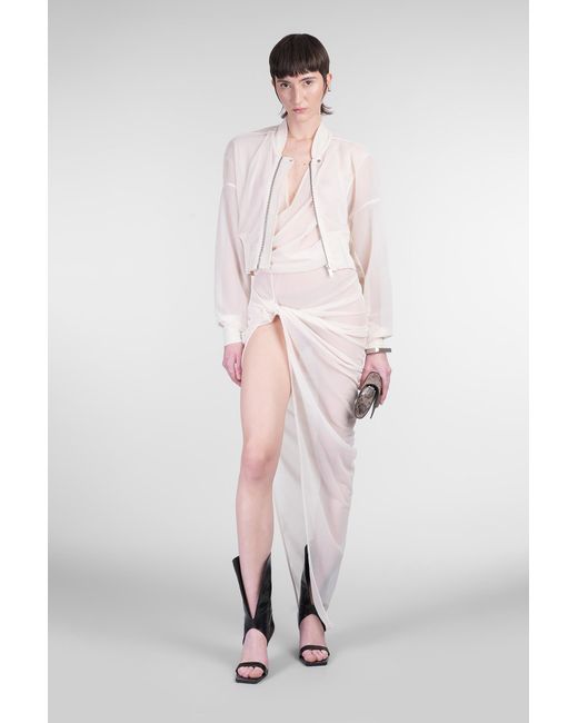 Rick Owens Pink Twist Edfu Skirt Skirt In Beige Polyester