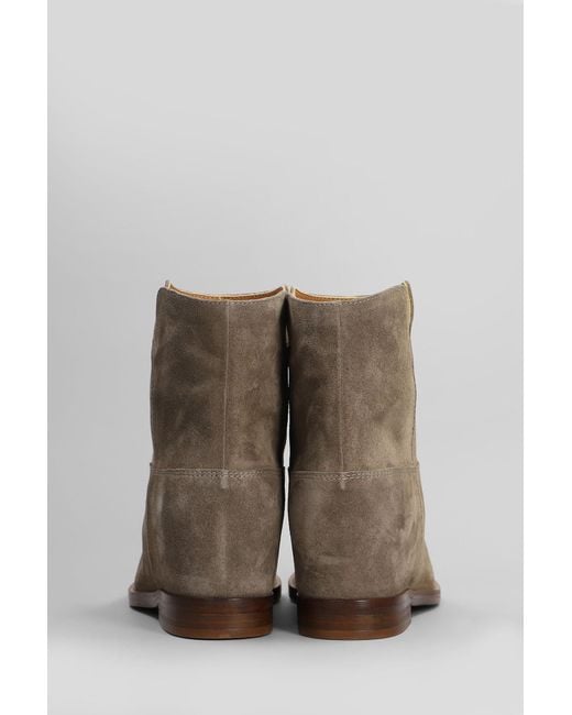 Tronchetto zeppa interna in Camoscio Taupe di Via Roma 15 in Brown