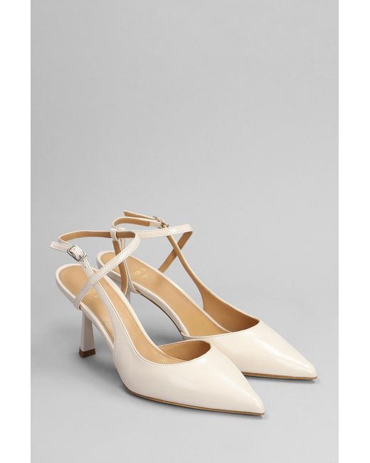 Chantal Natural Pumps In Beige Leather