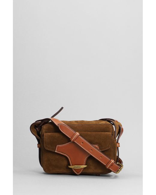 Borsa a spalla Wasy in Camoscio Marrone di Isabel Marant in Brown