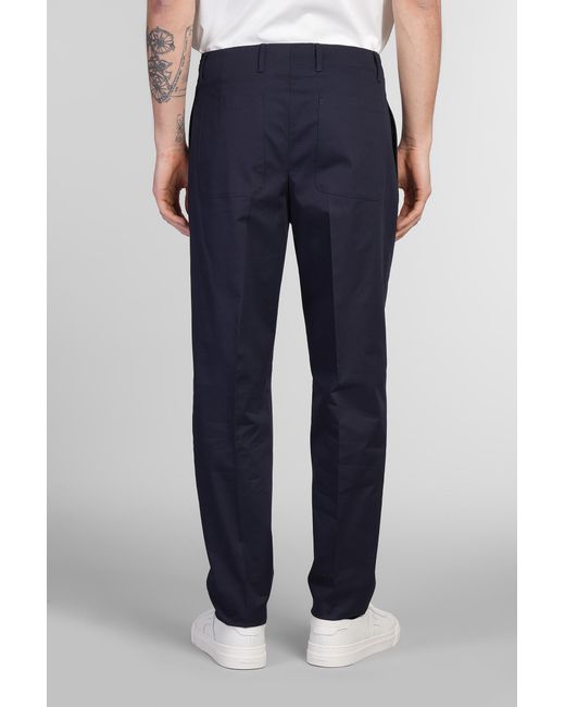 Pantalone in Cotone Blu di Lardini in Blue da Uomo
