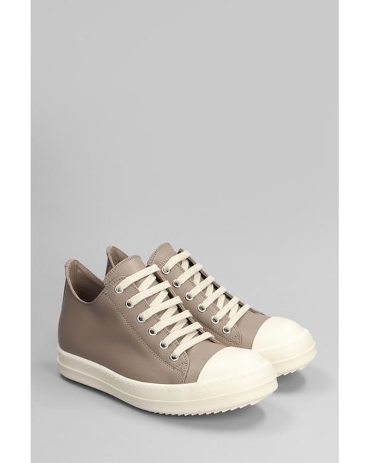 Sneakers Low sneaks in Pelle Taupe di Rick Owens in Gray