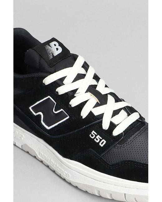 New Balance 550 Sneakers In Black Suede And Leather for Men Lyst