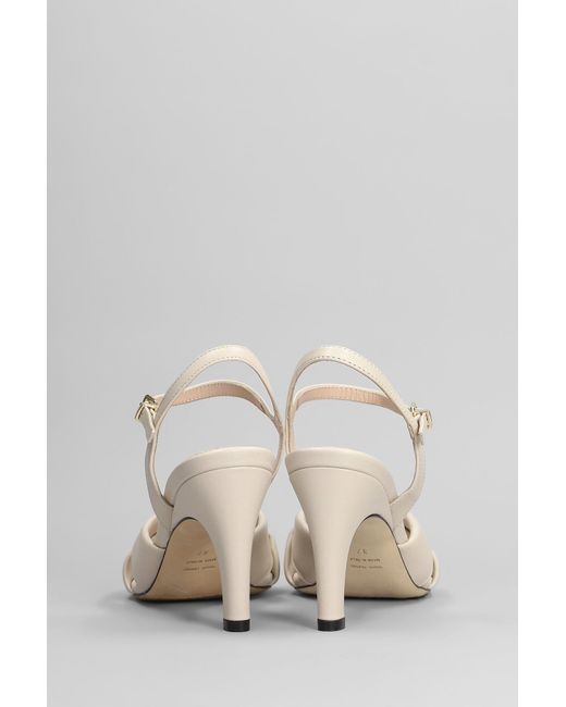 Evaluna Natural Sandals In Beige Leather