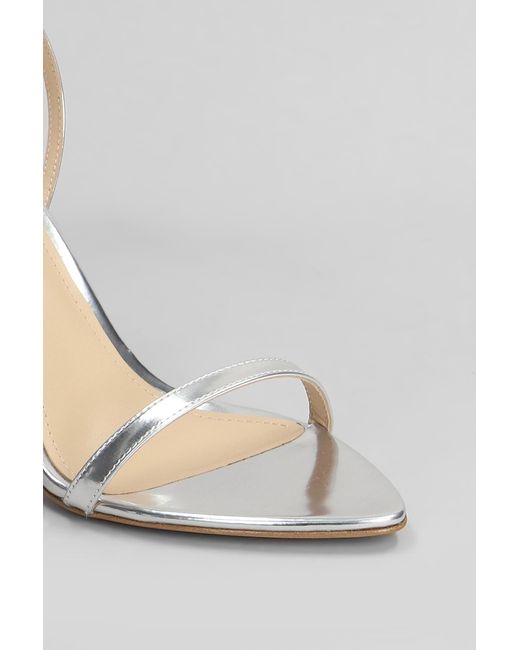 Sandali Summer Heel 95 in Pelle Argento di Lola Cruz in White