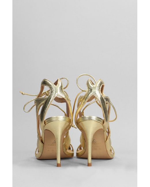 Carrano Metallic Sandals In Gold Leather