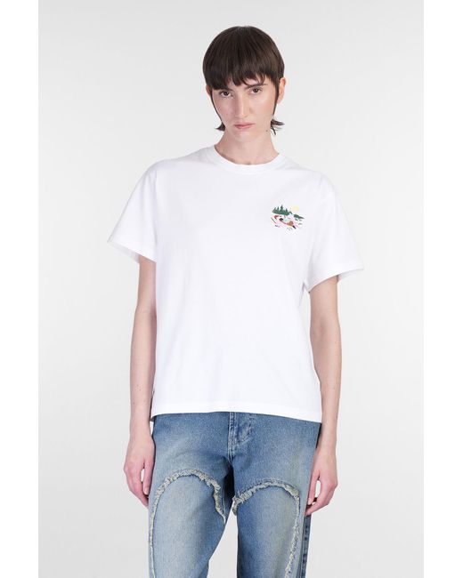 T-Shirt in Cotone Bianco di Carne Bollente in White