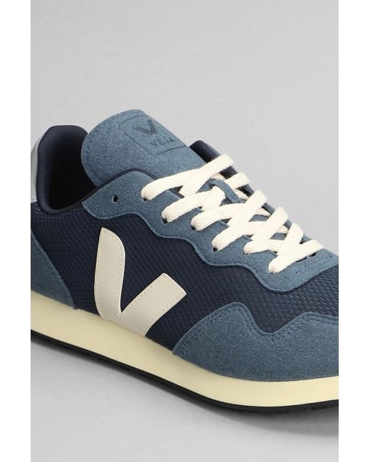 Veja Blue Sdu Sneakers In Petroleum Suede And Fabric for men