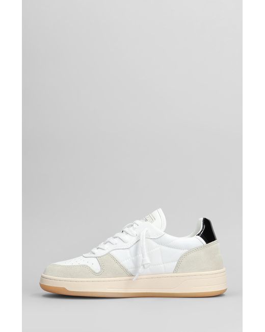 Sneakers Court Shiny in pelle e camoscio Bianco di Date in Multicolor