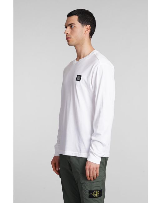 Stone Island T-shirt In White Cotton for men