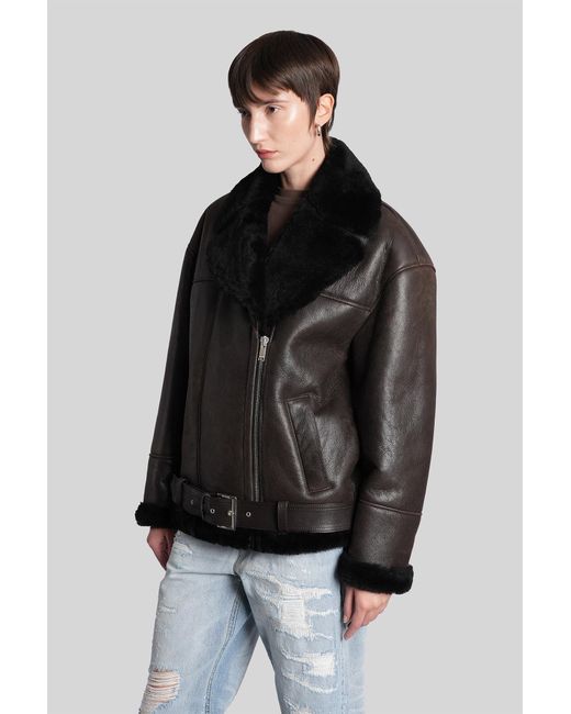 Halfboy Black Fur & Shearling In Brown Leather