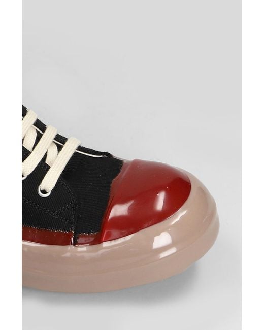 Rick Owens Low Sneaks Sneakers In Black Cotton for men