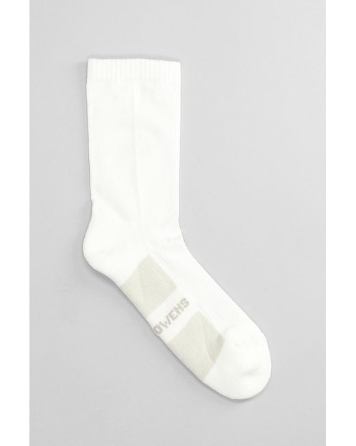 Calzini Glitter socks in Cotone Bianco di Rick Owens in White da Uomo