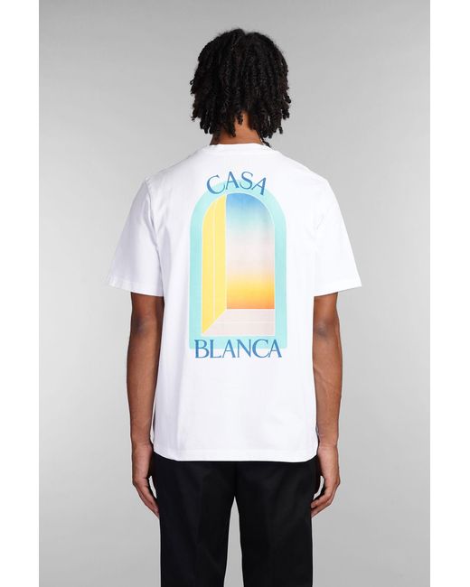 T-Shirt in Cotone Bianco di Casablanca in White da Uomo