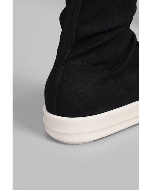 Sneakers High sock sneaks in Cotone Nero di Rick Owens in Black