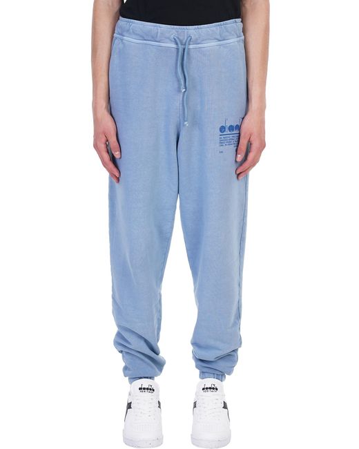 Diadora Pants In Cyan Cotton in Blue for Men | Lyst