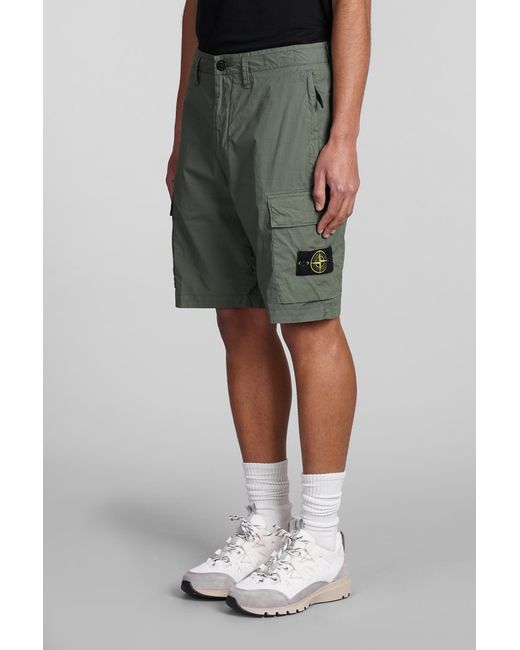 Stone Island Shorts In Green Cotton for men