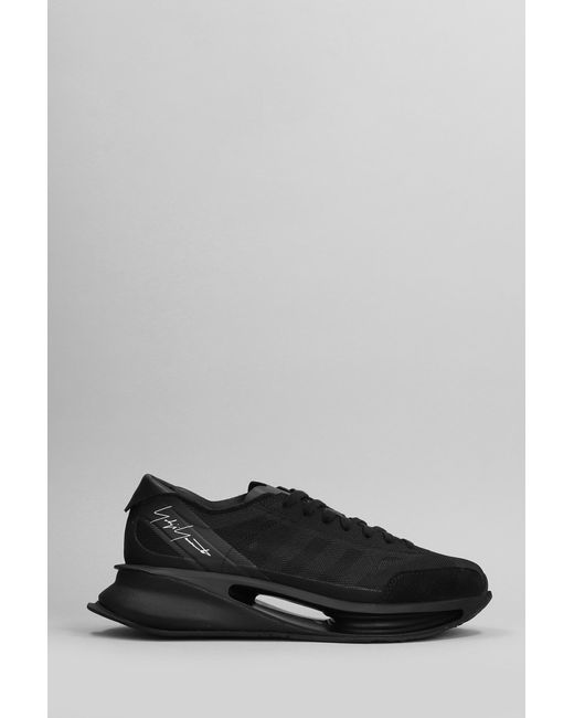 Y-3 Gray S-gendo Run Sneakers In Black Canvas for men