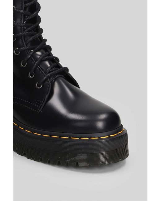 Dr. Martens Jadon Combat Boots In Black Leather