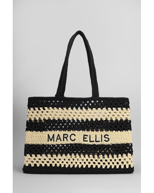 Tote Buby Valenza in rafia Nera di Marc Ellis in Black