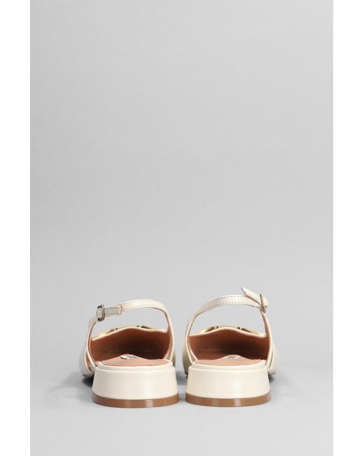 Bibi Lou Multicolor Renee 25 Ballet Flats In White Leather