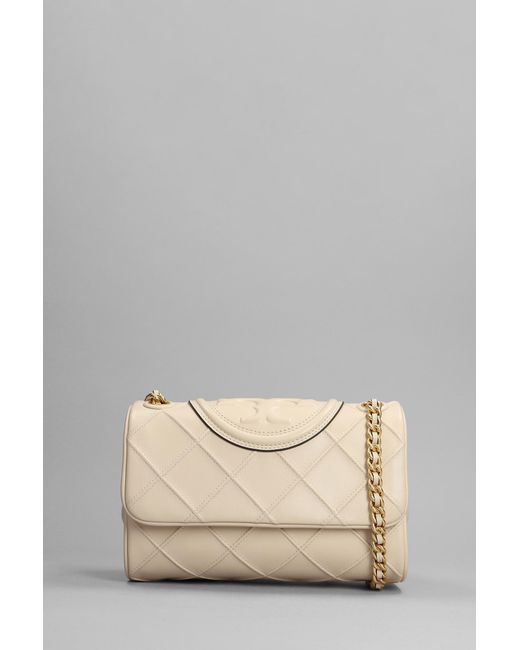 Tory Burch Shoulder Bag In Beige Leather in Natural | Lyst