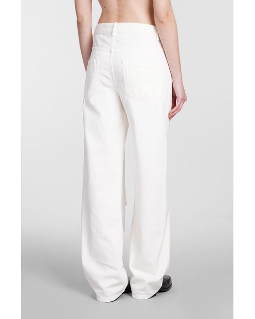 Ann Demeulemeester Jeans In White Cotton