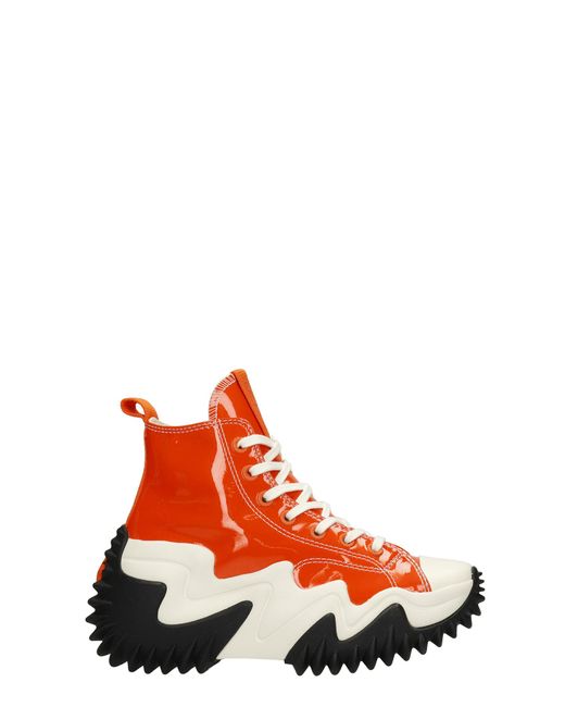 Converse Leather Run Star Motion Sneakers In Pvc in Orange - Lyst