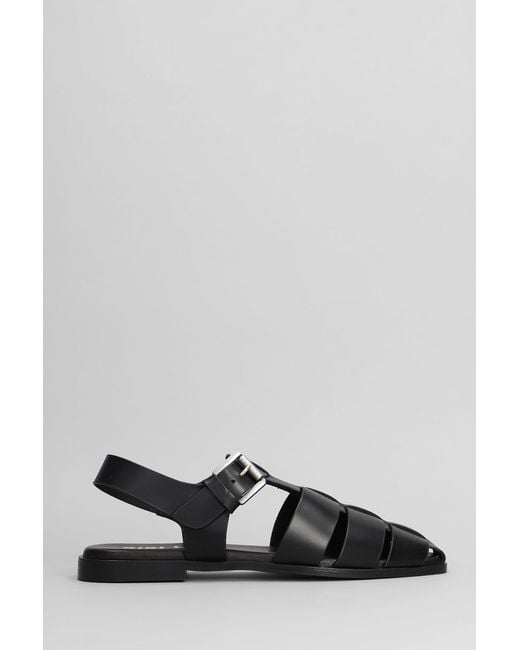 Sandali flats Jenna in Pelle Nera di Bibi Lou in Black
