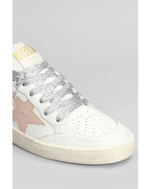 Sneakers Ball Star in Pelle Bianca di Golden Goose Deluxe Brand in White