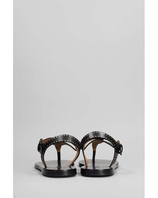 Sandali flats Joony in Pelle Nera di Isabel Marant in Gray