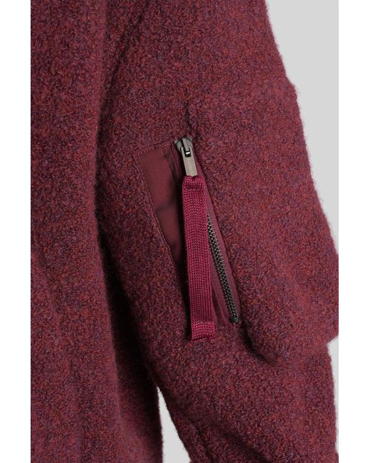 Giacca Bomber in Lana Bordeaux di Laneus in Red