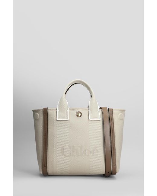 Tote Carry in Cotone Beige di Chloé in Natural