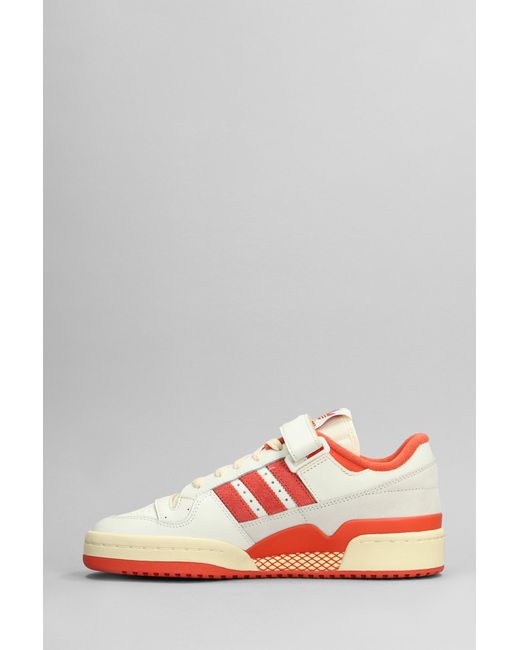 Adidas Pink Forum 84 Sneakers In White Leather for men