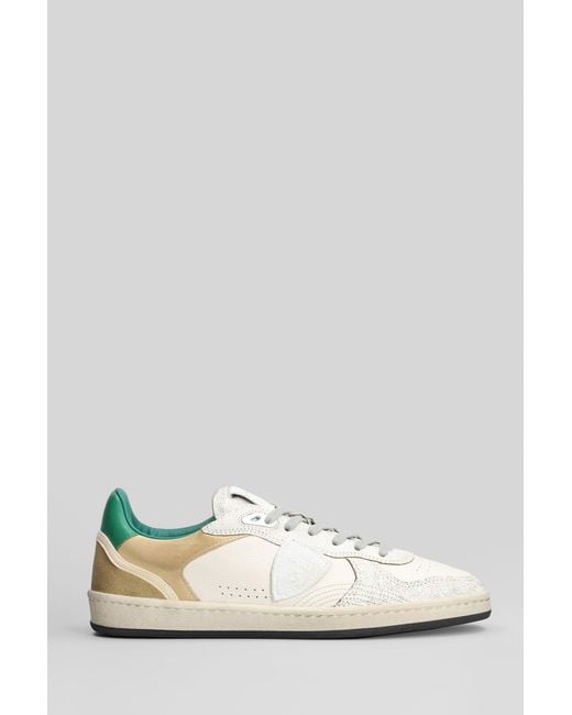 Sneakers Pgal Low in Pelle Bianca di Philippe Model in White da Uomo
