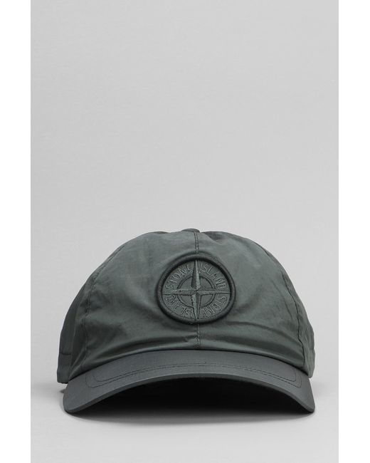 Stone Island Gray Hats In Green Polyamide for men