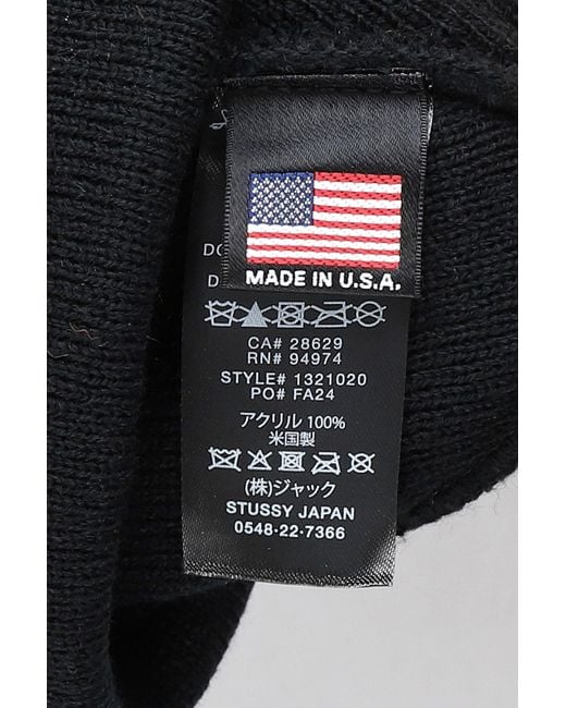 Cappello in Acrilico Nero di Stussy in Black da Uomo