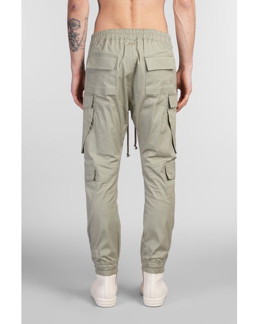 Pantalone Mastodon megacargo in Cotone Verde di Rick Owens in Natural da Uomo
