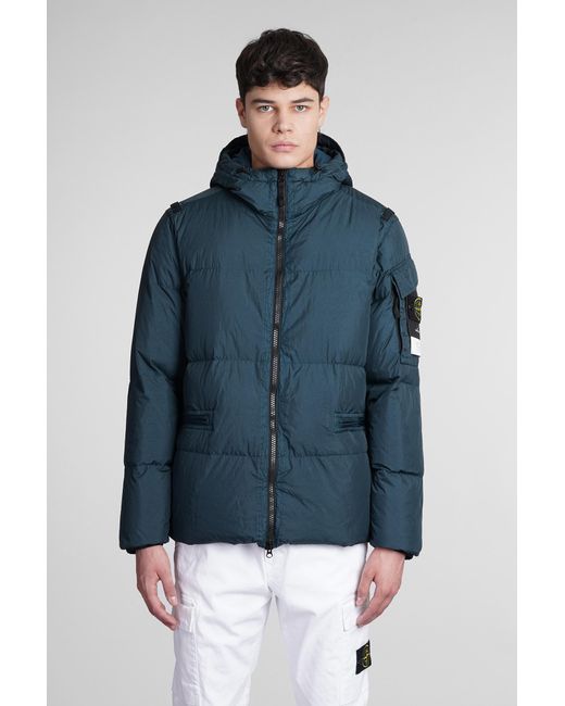 Stone Island Puffer In Green Polyamide for Men | Lyst