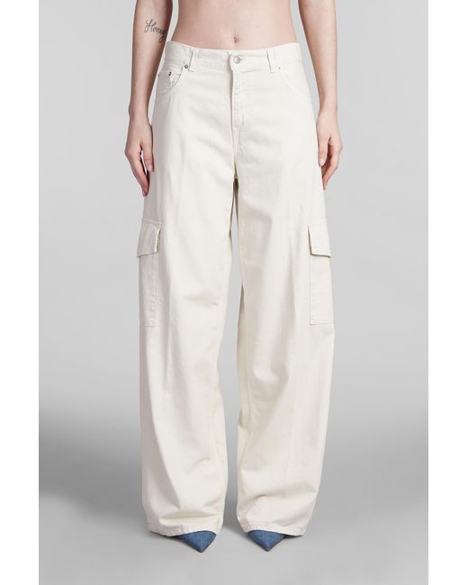 Haikure White Bethany Jeans In Beige Cotton