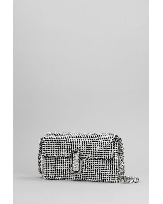 Marc Jacobs Gray Shoulder Bag In Silver Synthetic Fibers