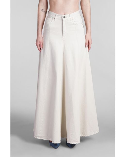 Haikure White Serenity Skirt In Beige Cotton