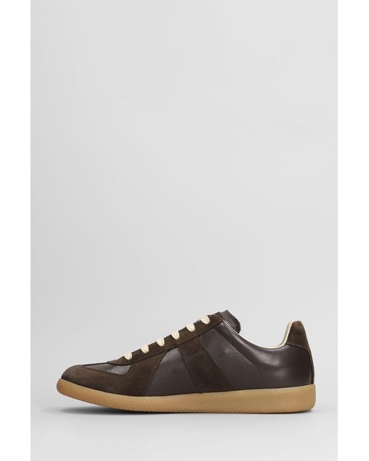 Sneakers Replica in pelle e camoscio Marrone di Maison Margiela in Brown da Uomo